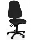Silla de oficina profesional BALANCE 400 negra con tapizado de tela y base con ruedas de Topstar