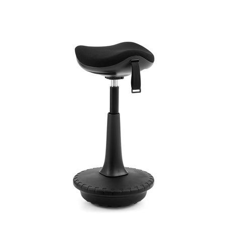 Asiento de pie Balance Sit Ergo negro con asiento acolchado y base redonda de hjh OFFICE