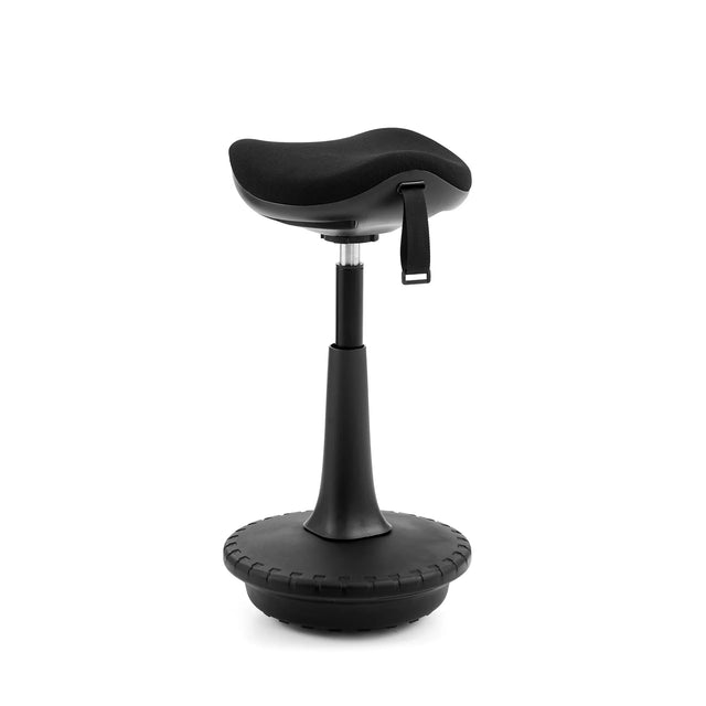 Asiento de pie Balance Sit Ergo negro con asiento acolchado y base redonda de hjh OFFICE