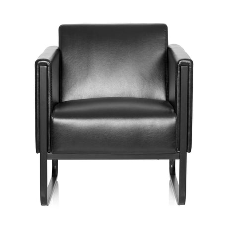 Sillón tapizado negro BALI BLACK con funda lisa y reposabrazos integrados de hjh OFFICE