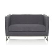 Sofá de diseño BARBADOS en color gris oscuro, modelo de dos plazas con estructura metálica de hjh OFFICE