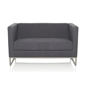 Sofá de diseño BARBADOS en color gris oscuro, modelo de dos plazas con estructura metálica de hjh OFFICE