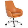 Sillón de oficina profesional BARENO en color naranja con carcasa curva y base de estrella brillante de hjh OFFICE