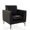 Sillón de diseño BAVERO negro de cuero sintético con patas metálicas de hjh OFFICE
