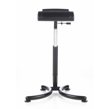 Asiento de pie TOP WORK 30 negro con asiento acolchado y base de cuatro patas de hjh OFFICE – vista de 360° (vista frontal 0°)