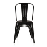 Silla de comedor negra VANTAGGIO COMFORT con estructura metálica y respaldo alto de hjh OFFICE – vista de 360° (vista frontal 0°)