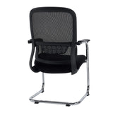 Silla de viga voladiza Ergomy Meet negra con respaldo de malla, reposabrazos y estructura de patín cromada de hjh OFFICE