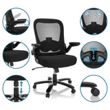 Silla giratoria XXL INSTRUCTOR SW I en negro con respaldo de malla y varias opciones de ajuste de hjh OFFICE