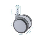 Maßzeichnung der Stuhlrolle 5x ROLO MOVE 60 11mm/60mm mit einem Durchmesser von 6 cm und einer Höhe von 6,7 cm von hjh OFFICE