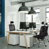 Silla de oficina profesional PROFONDO PRO en negro con reposacabezas y reposabrazos de hjh OFFICE