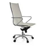 Sillón de oficina profesional PARIBA III color crema con reposabrazos y base de cinco ruedas de hjh OFFICE – vista de 360° (vista frontal en diagonal 60°)