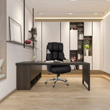 Sillón de oficina profesional COMMANDER negro con tapicería acolchada y base con ruedas de hjh OFFICE