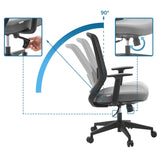 Respaldo reclinable 90 grados y ajuste de altura de la Silla Home Office Sedito de hjh OFFICE