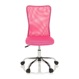 Silla giratoria para niños KIDDY NET I rosa con respaldo de malla y base de cinco ruedas de hjh OFFICE – vista de 360° (vista frontal 0°)