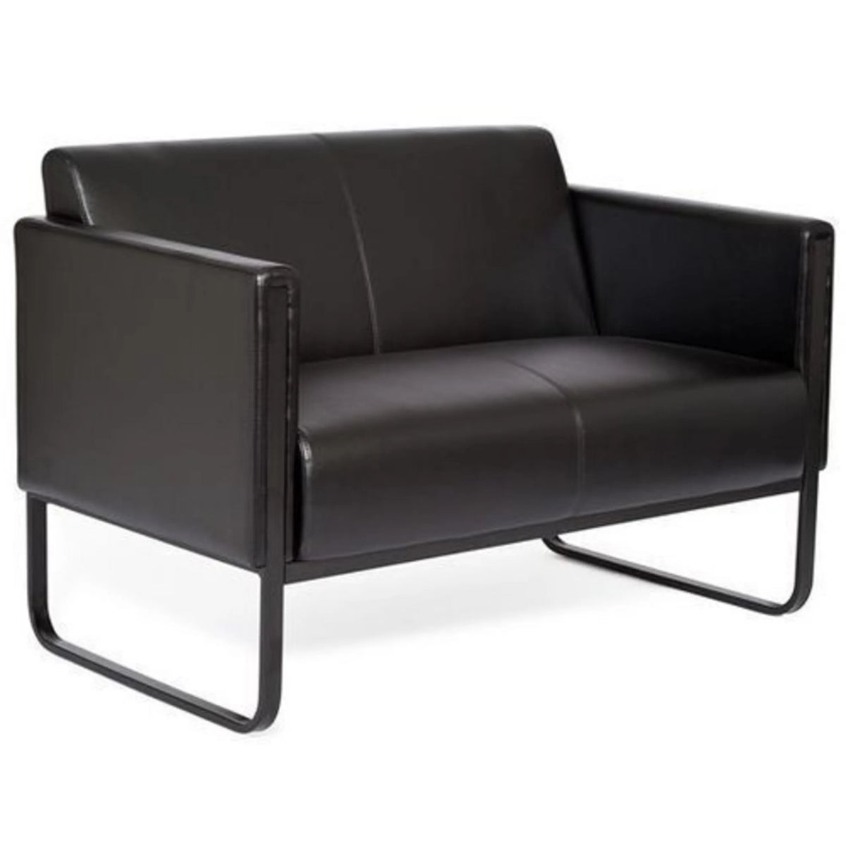 Sofá de diseño negro BALI BLACK de dos plazas con estructura metálica de hjh OFFICE