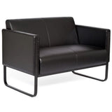 Sofá de diseño negro BALI BLACK de dos plazas con estructura metálica de hjh OFFICE