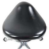 Asiento negro del taburete de silla de montar ORTHO SIT con funda lisa y base en cruz cromada de hjh OFFICE