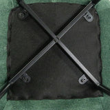 Parte inferior con estructura cruzada negra de la silla de comedor ELARIS en color petrol de hjh LIVING