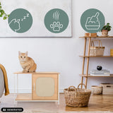 Casa para gatos KITTYHOME 1 en blanco y haya con un gato sentado encima de hjh LIVING (imagen generada por IA)