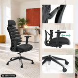 Silla de oficina profesional ERGO LINE II PRO en color negro con reposabrazos ajustables y base con ruedas de hjh OFFICE