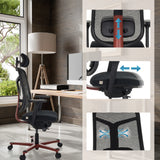 Reposacabezas, asiento y respaldo de malla ajustables de la Silla alta gama BICOLORE HIGH de hjh OFFICE