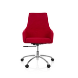 Silla Home Office SHAKE 100 roja con asiento acolchado y base de cinco ruedas de hjh OFFICE – vista de 360° (vista frontal 0°)