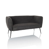 Sofá de diseño gris HAYRIVER con patas negras finas de hjh LIVING – vista de 360° (vista frontal 15°)