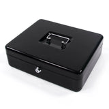 Caja de efectivo SAFE negra con asa de transporte plateada y cerradura de hjh OFFICE