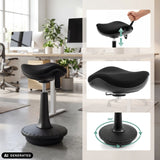 Asiento regulable en altura y base giratoria de 360 grados del asiento de pie Balance Sit Ergo de hjh OFFICE (imagen generada por IA)