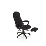 Sillón de oficina Home Office RELAX CL190 negro con reposabrazos y base de cinco ruedas de MyBuero – vista de 360° (vista frontal en diagonal 60°)