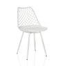 Silla de exterior blanca BEGIO S con respaldo de rejilla y cuatro patas delgadas de hjh LIVING