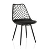 Silla de exterior negra BEGIO S con respaldo de rejilla y cuatro patas delgadas de hjh LIVING