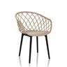 Silla nórdica BEGIO beige con respaldo de malla y patas negras de hjh OFFICE
