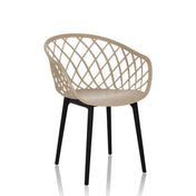 Silla nórdica BEGIO beige con respaldo de malla y patas negras de hjh OFFICE