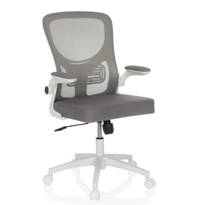 Silla Home Office BELIO W en gris con respaldo de malla y estructura blanca de hjh OFFICE