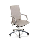 Silla de oficina profesional BESSONA con tapicería de tela beige y reposabrazos de aluminio brillante de hjh OFFICE