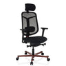 Silla alta gama BICOLORE HIGH en negro y rojo con respaldo de malla y reposacabezas de hjh OFFICE