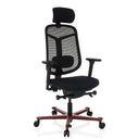 Silla alta gama BICOLORE HIGH en negro y rojo con respaldo de malla y reposacabezas de hjh OFFICE
