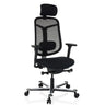 Silla alta gama BICOLORE HIGH en negro con respaldo de malla y base plateada de hjh OFFICE