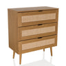Cómoda BOHEO K de roble con tres cajones y frentes de rejilla vienesa de hjh LIVING