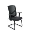 Silla de viga voladiza BRETON V B negra con respaldo de malla y reposabrazos de hjh OFFICE