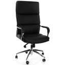 Sillón de oficina profesional BRUNELLO 20 negro con tapicería de cuero y base cromada de hjh OFFICE