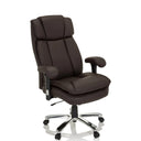 Silla giratoria BUILDER XXL I de cuero sintético marrón oscuro con base brillante de hjh OFFICE