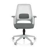 Silla Home Office PARFERIO W gris con respaldo de malla y base de cinco ruedas de hjh OFFICE – vista de 360° (vista frontal 0°)
