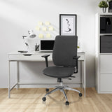 Silla de oficina profesional INTEGRIO I en color gris oscuro con reposabrazos y cinco ruedas de hjh OFFICE