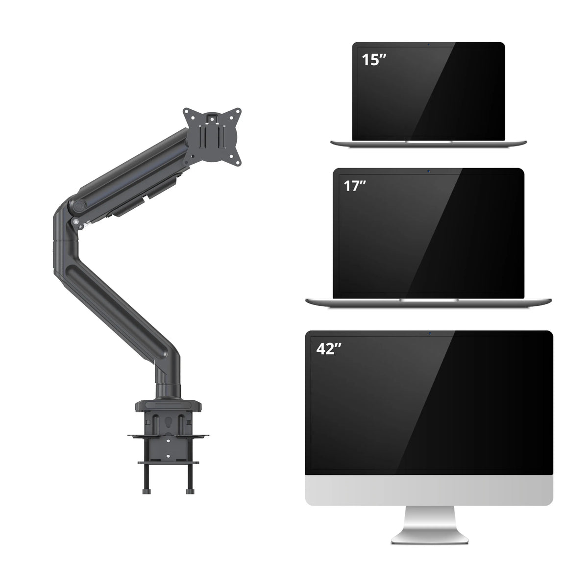 Soporte de monitor VM-MG1S en negro para tamaños de pantalla de 15 a 42 pulgadas de hjh OFFICE