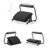 Plano dimensional del Reposapiés Podi Velvet de 49 × 35 cm en negro de hjh OFFICE