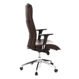 Sillón de alta gama MURANO 20 marrón oscuro con reposabrazos y base de cinco ruedas de hjh OFFICE – vista de 360° (vista lateral 100°)