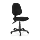 Silla Home Office CITY 25 negra con respaldo de malla y base de cinco ruedas de hjh OFFICE – vista de 360° (vista frontal en diagonal 40°)
