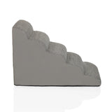 Escalera para mascotas PAWY STEP 5 gris con cuatro escalones y superficie de tela de hjh LIVING
